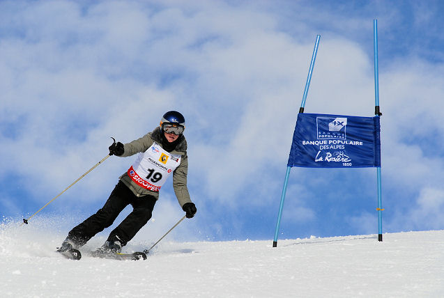 Sarah racing at La Rosiere