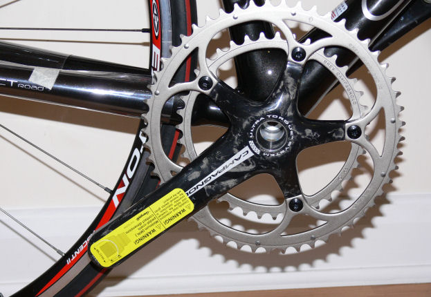 close-up of chorus carbon cranks