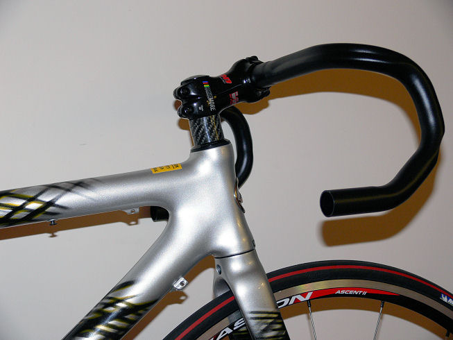 close-up of headset and stem